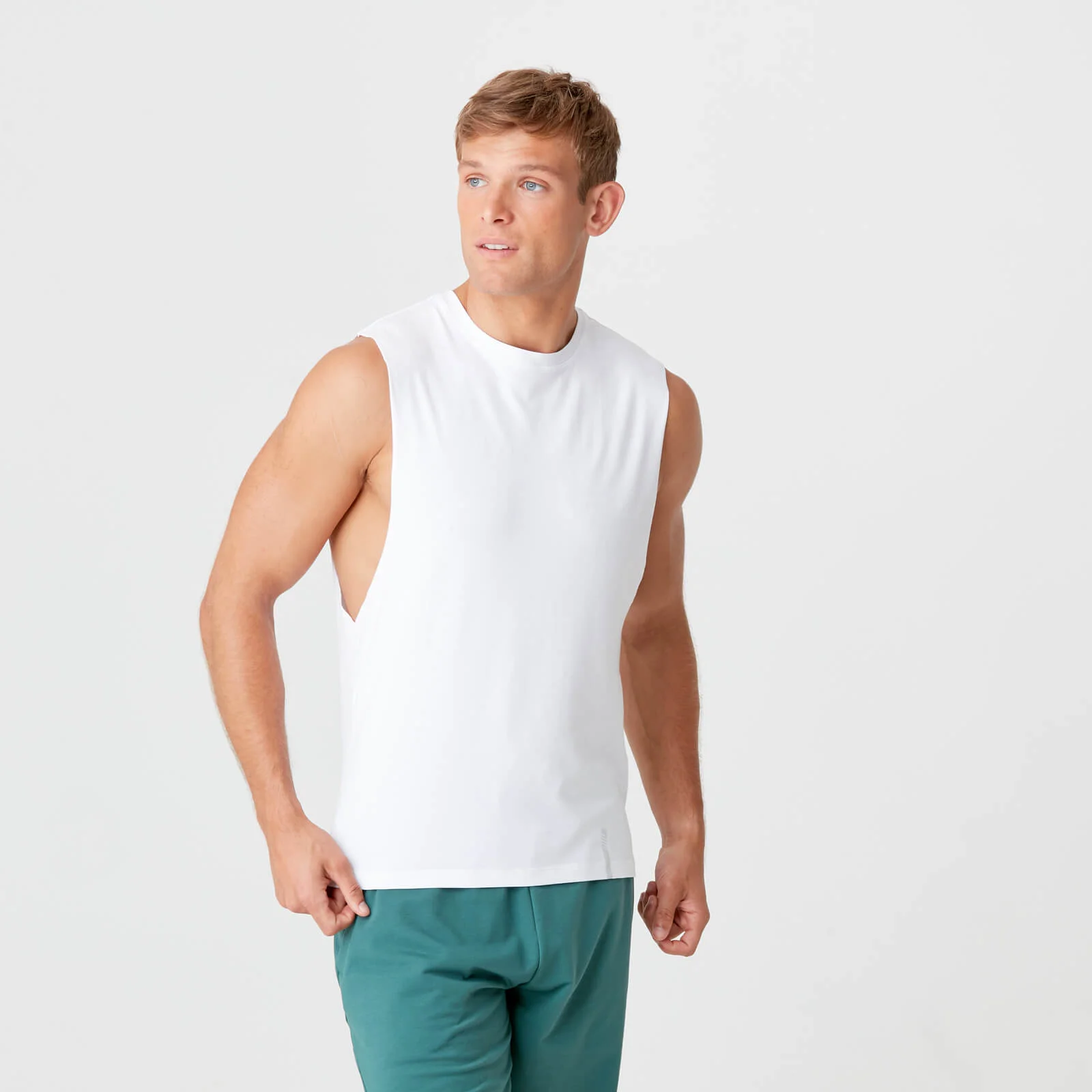 MP Men's Luxe Classic Drop Armhole Tank Top - White - S Image 1