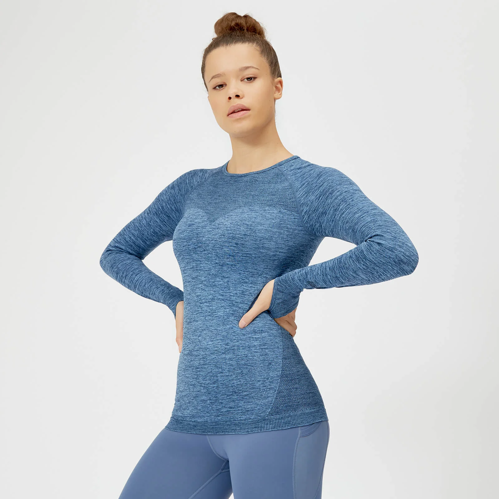 Inspire Seamless Long Sleeve Top - Blue - XS Image 1