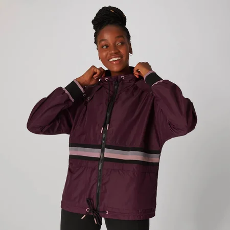 MP Women's Sleeve Stripe Windbreaker Jacket - Malbec