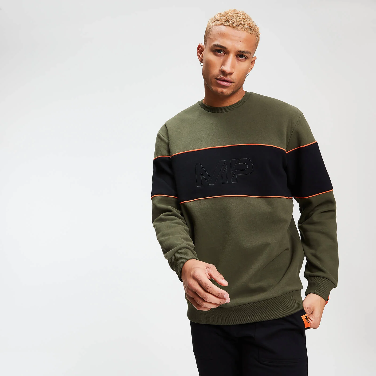 MP Men's Rest Day Stripe Sweatshirt - Army Green - XS Image 1