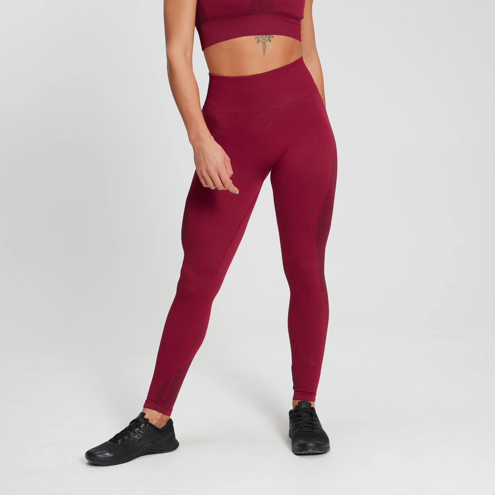 MP Women's Training Ribbed Seamless Leggings - Plum - XS Image 1