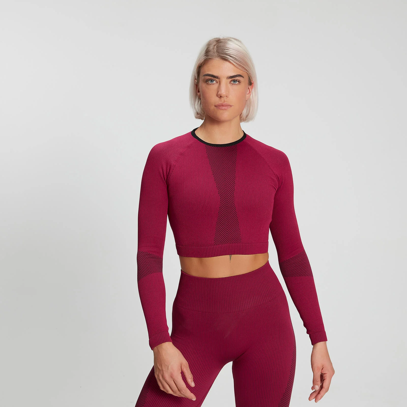 MP Women's Training Ribbed Seamless Long Sleeve Top - Plum - XS Image 1