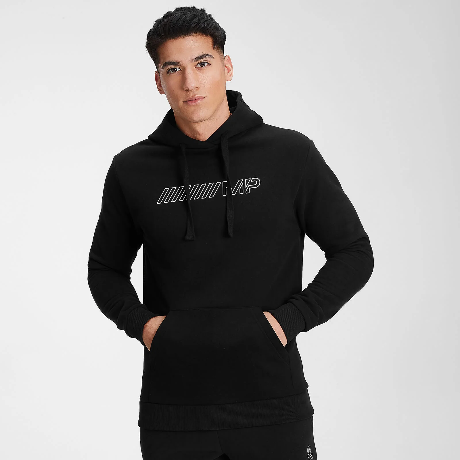 MP Men's Outline Graphic Hoodie - Black - XXS Image 1