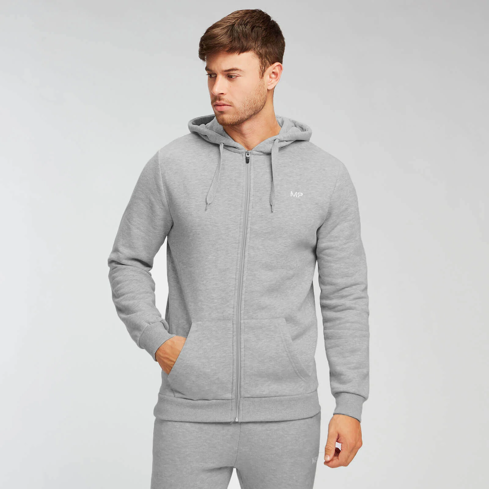 MP Men's Rest Day Zip Through Hoodie - Classic Grey Marl - XS Image 1