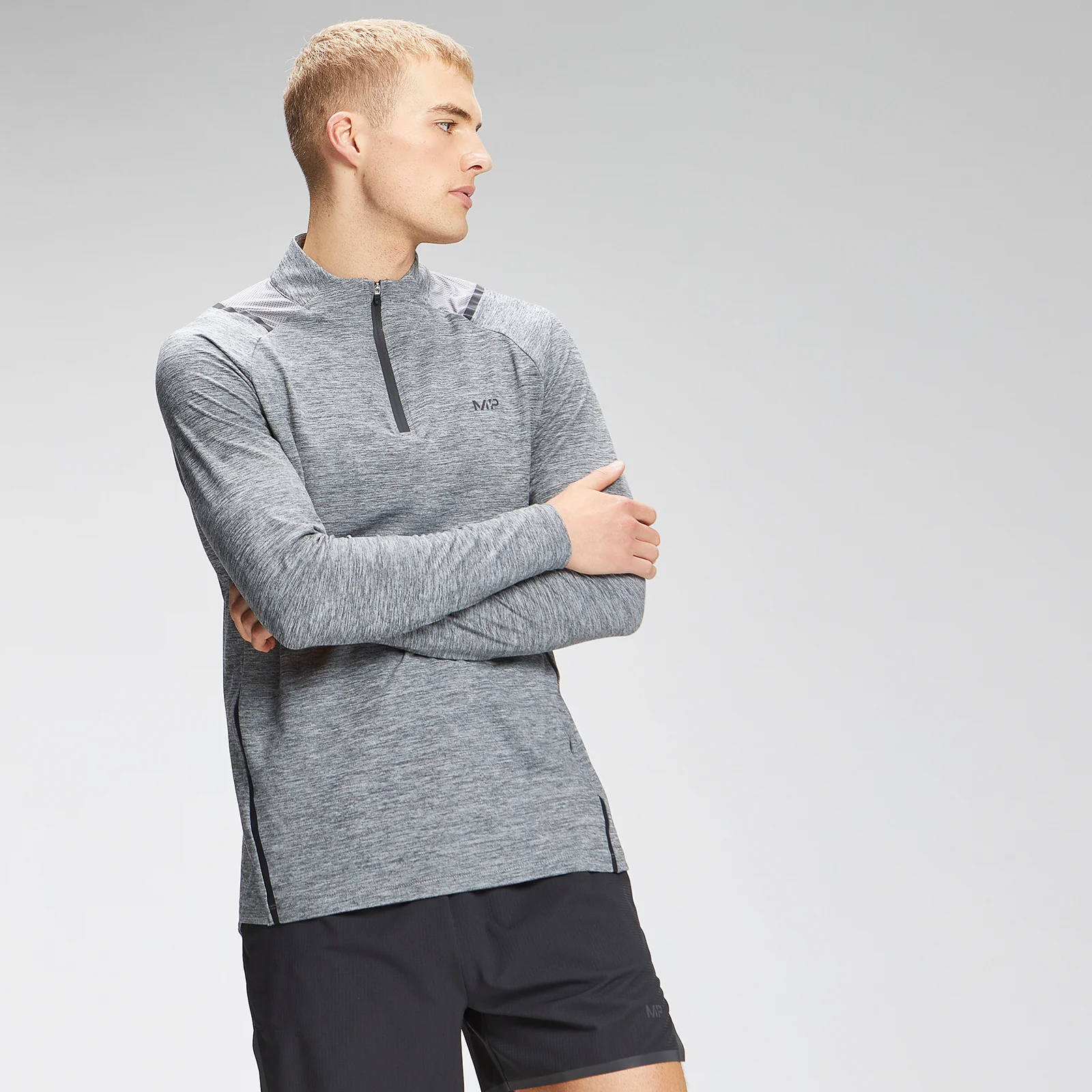 MP Men's Velocity 1/4 Zip Top - Charcoal Marl - XXS Image 1