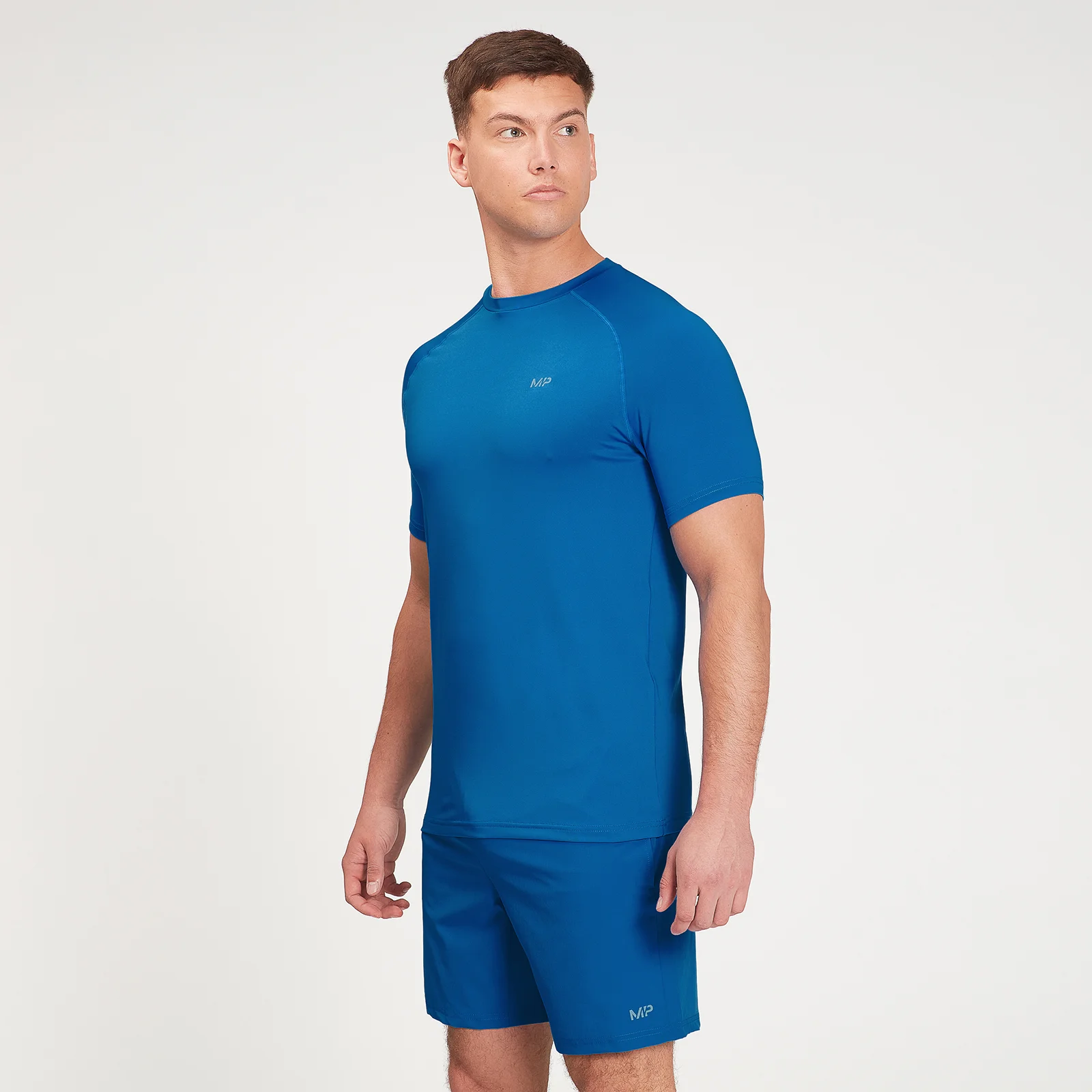 MP Men's Graphic Running Short Sleeve T-Shirt - True Blue - XXS Image 1