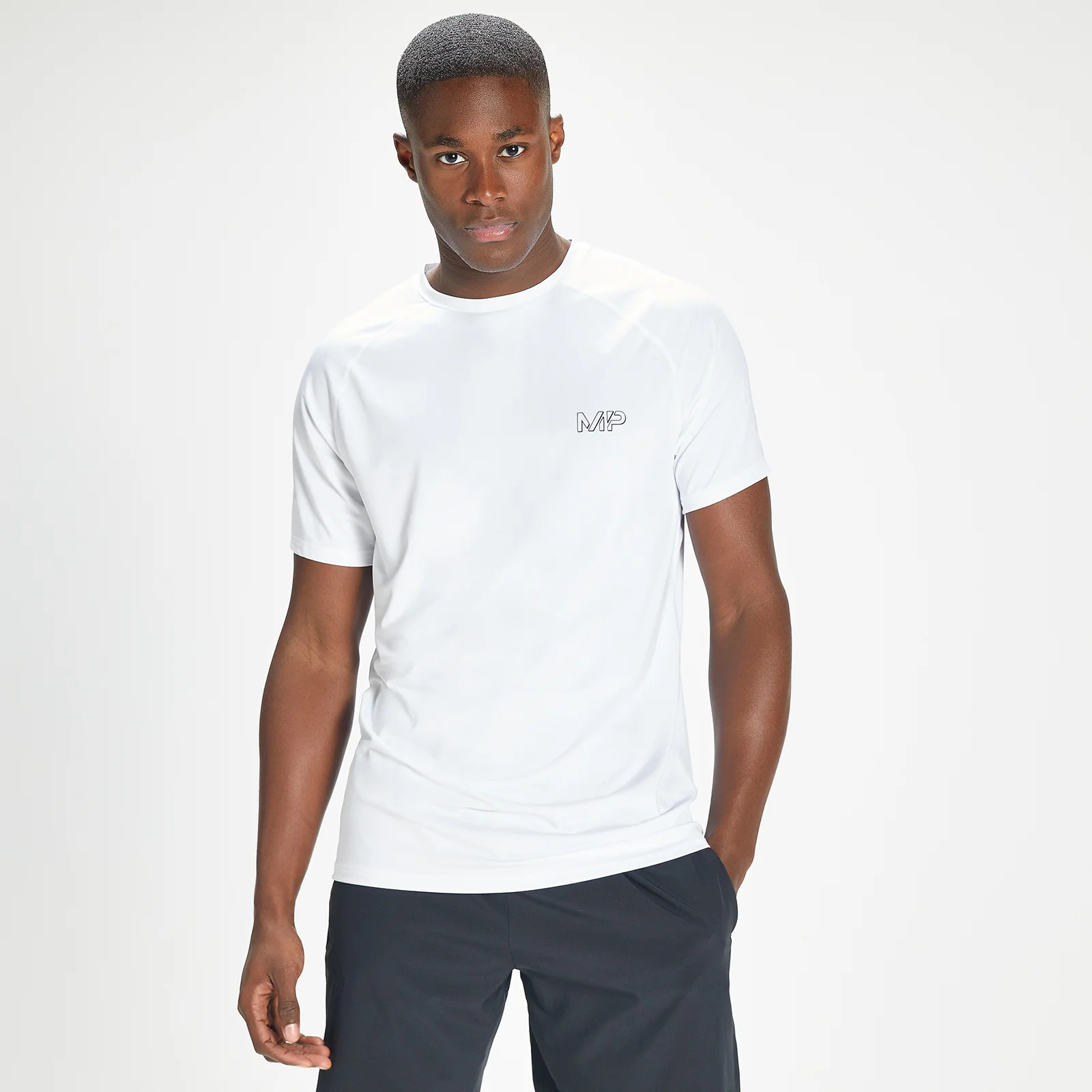 MP Men's Infinity Mark Graphic Training Short Sleeve T-Shirt - White - XXS Image 1