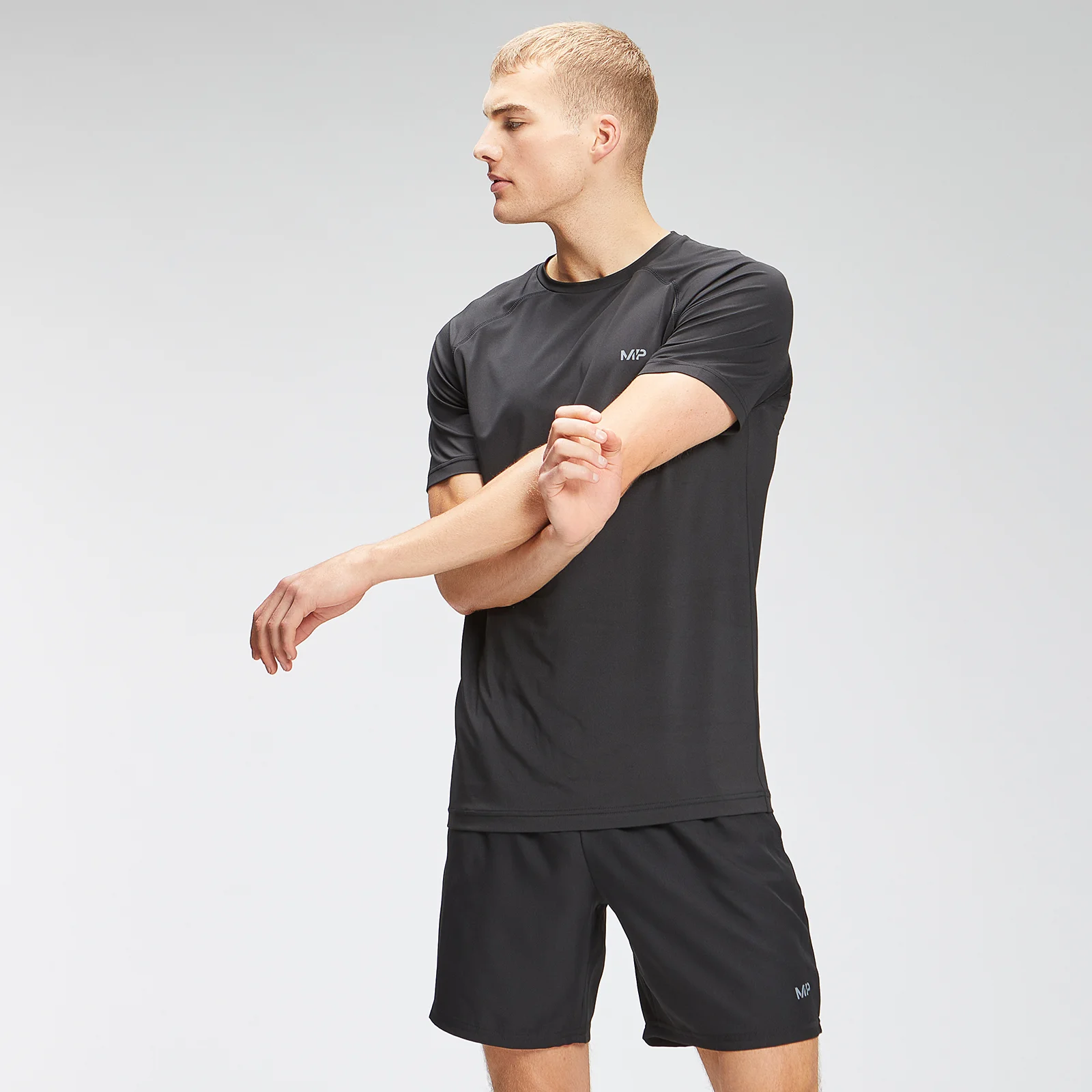 MP Men's Repeat Graphic Training Short Sleeve T-Shirt - Black - XXS Image 1
