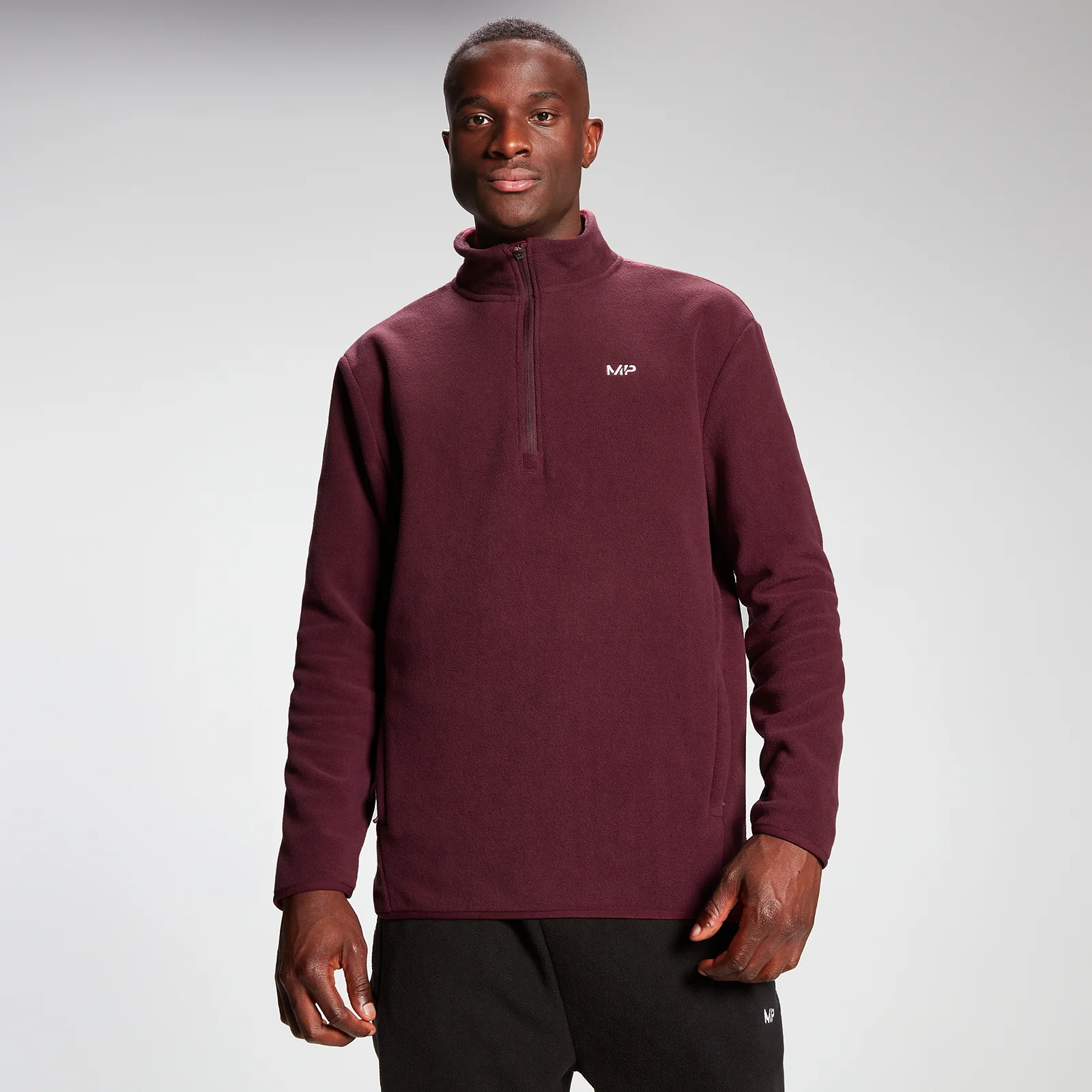 MP Men's Rest Day Fleece 1/4 Zip - Merlot - XXS Image 1
