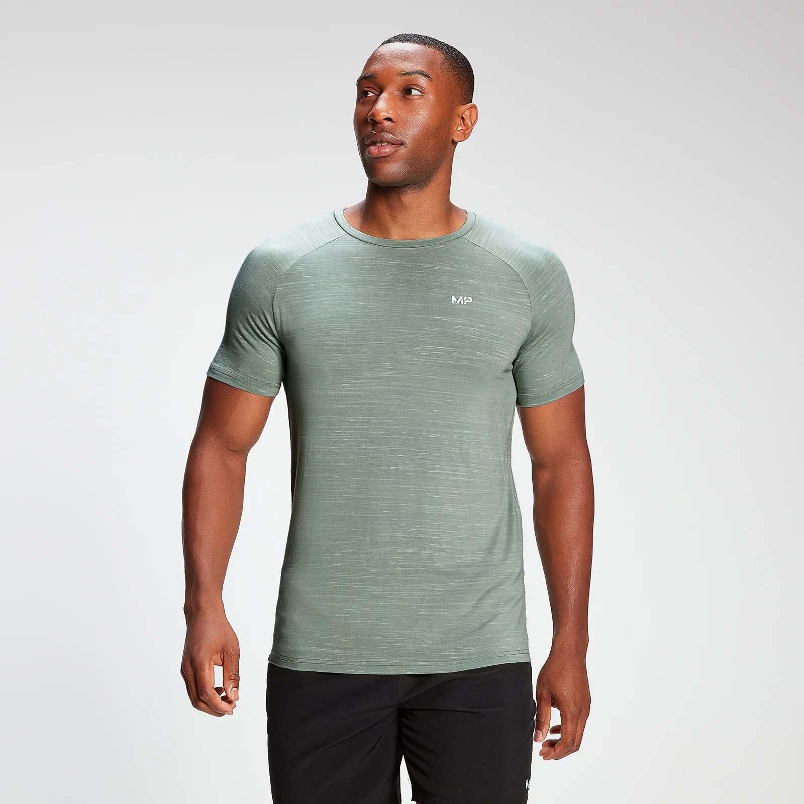MP Men's Performance Short Sleeve T-Shirt - Pale Green Marl - XXS Image 1