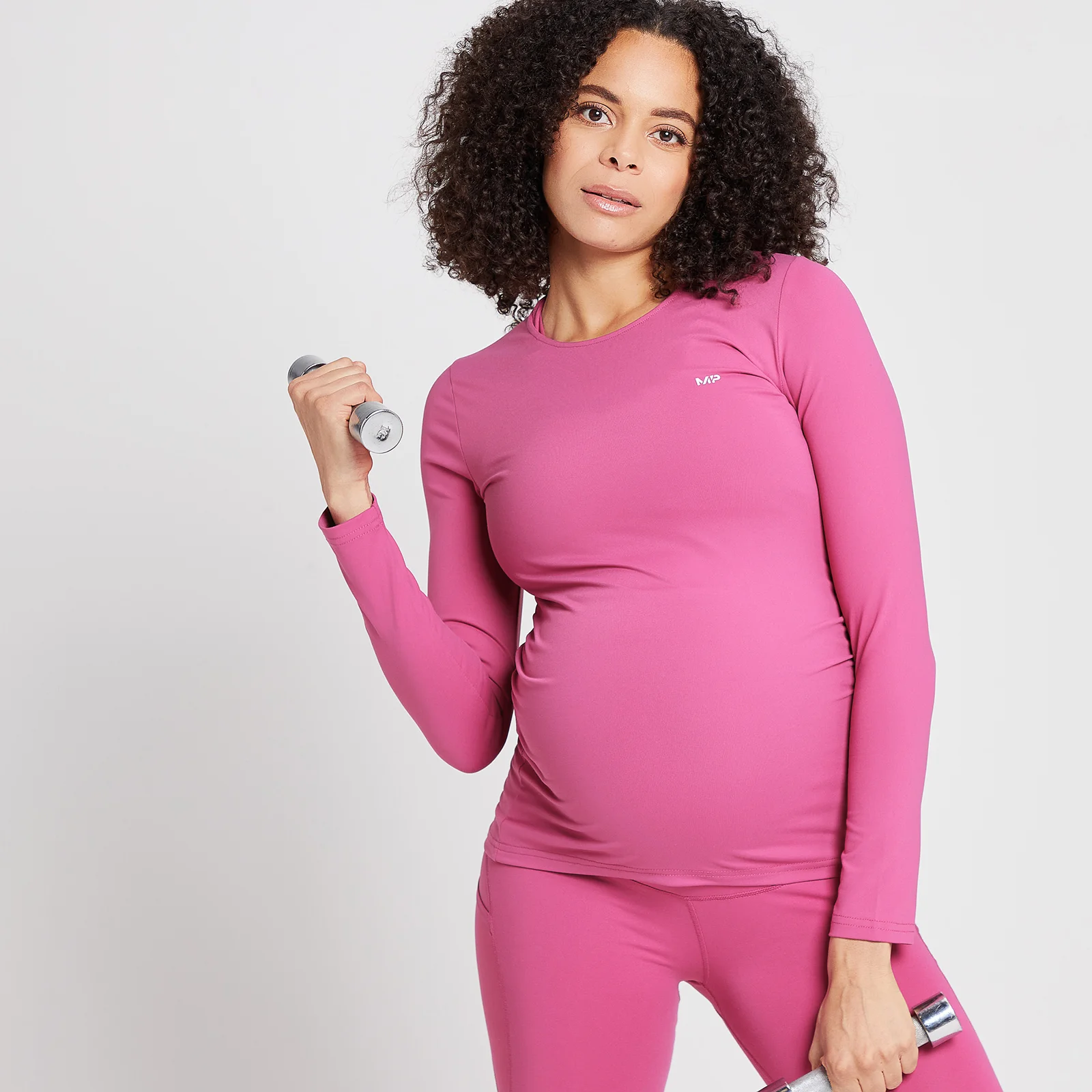 MP Women's Power Maternity Long Sleeve Top - Sangria - XXS Image 1