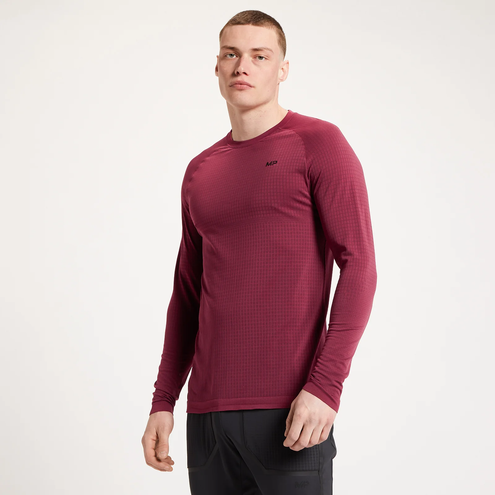 MP Men's Tempo Ultra Seamless Long Sleeve Top - Merlot - XS Image 1