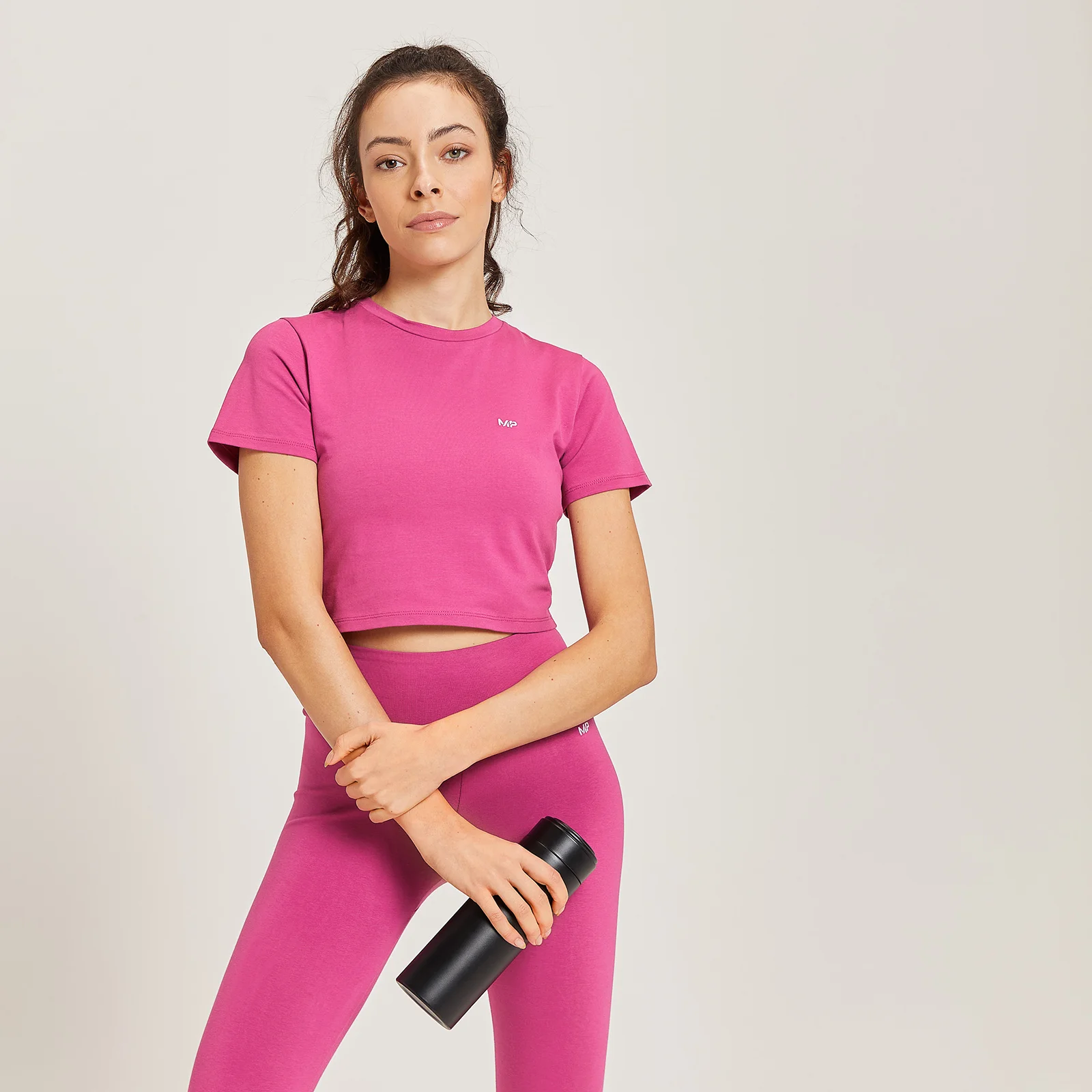 MP Women's Rest Day Body Fit Crop T-Shirt - Sangria - XXS Image 1