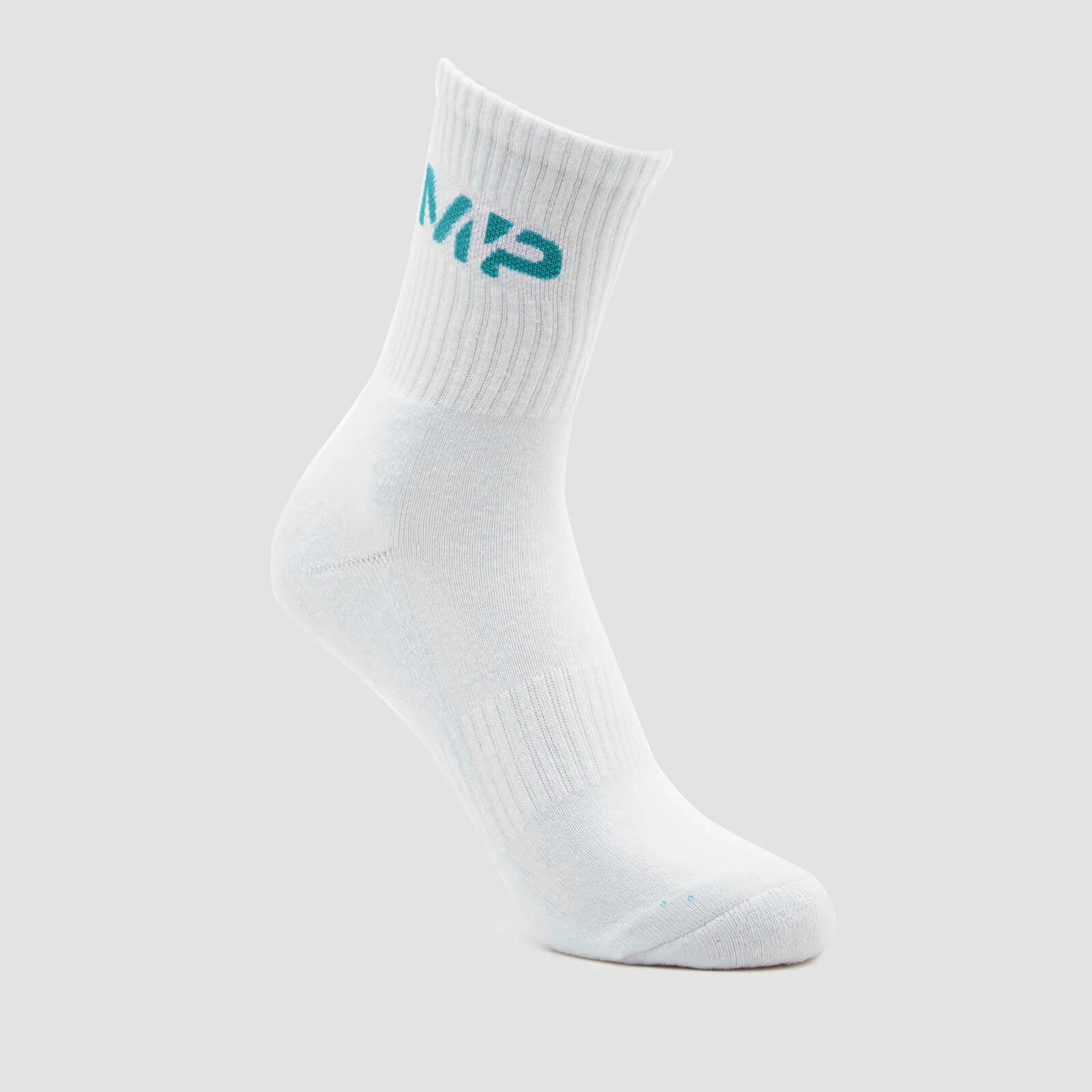 MP Crew Socks Unisex - White/Teal - UK 2-5 Image 1