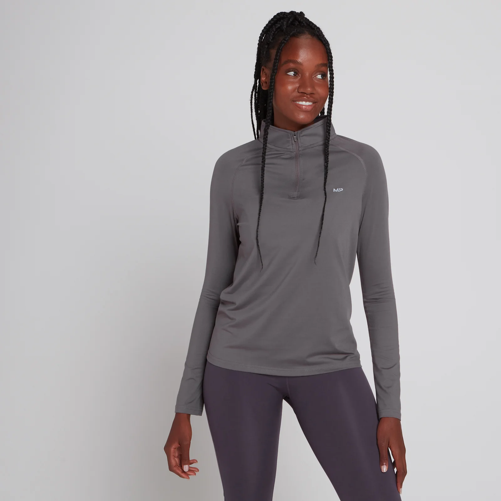 MP Women's Velocity 1/4 Zip Top - Pebble Grey - XXS Image 1