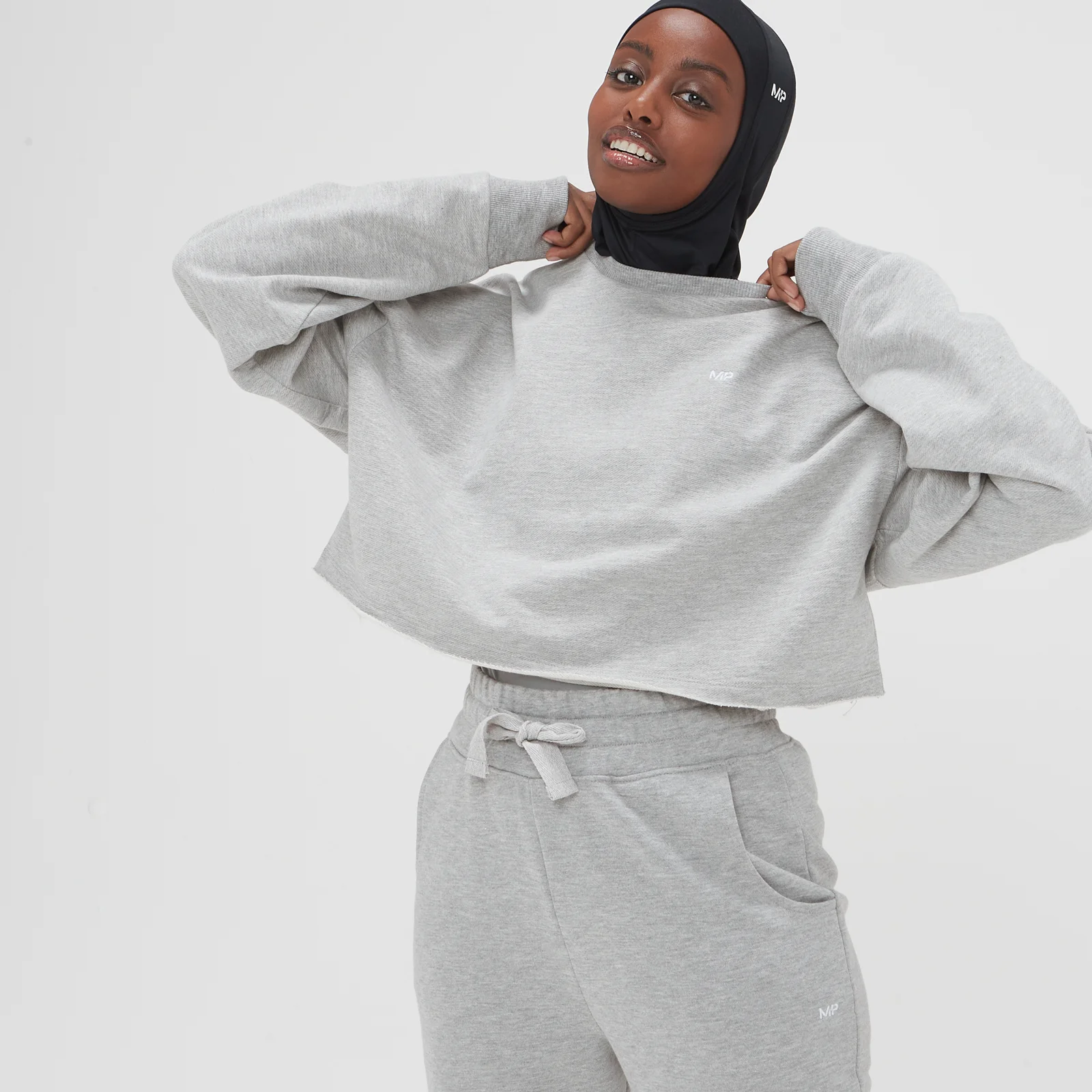 MP Women's Composure Cropped Sweatshirt - Grey Marl - XXS Image 1