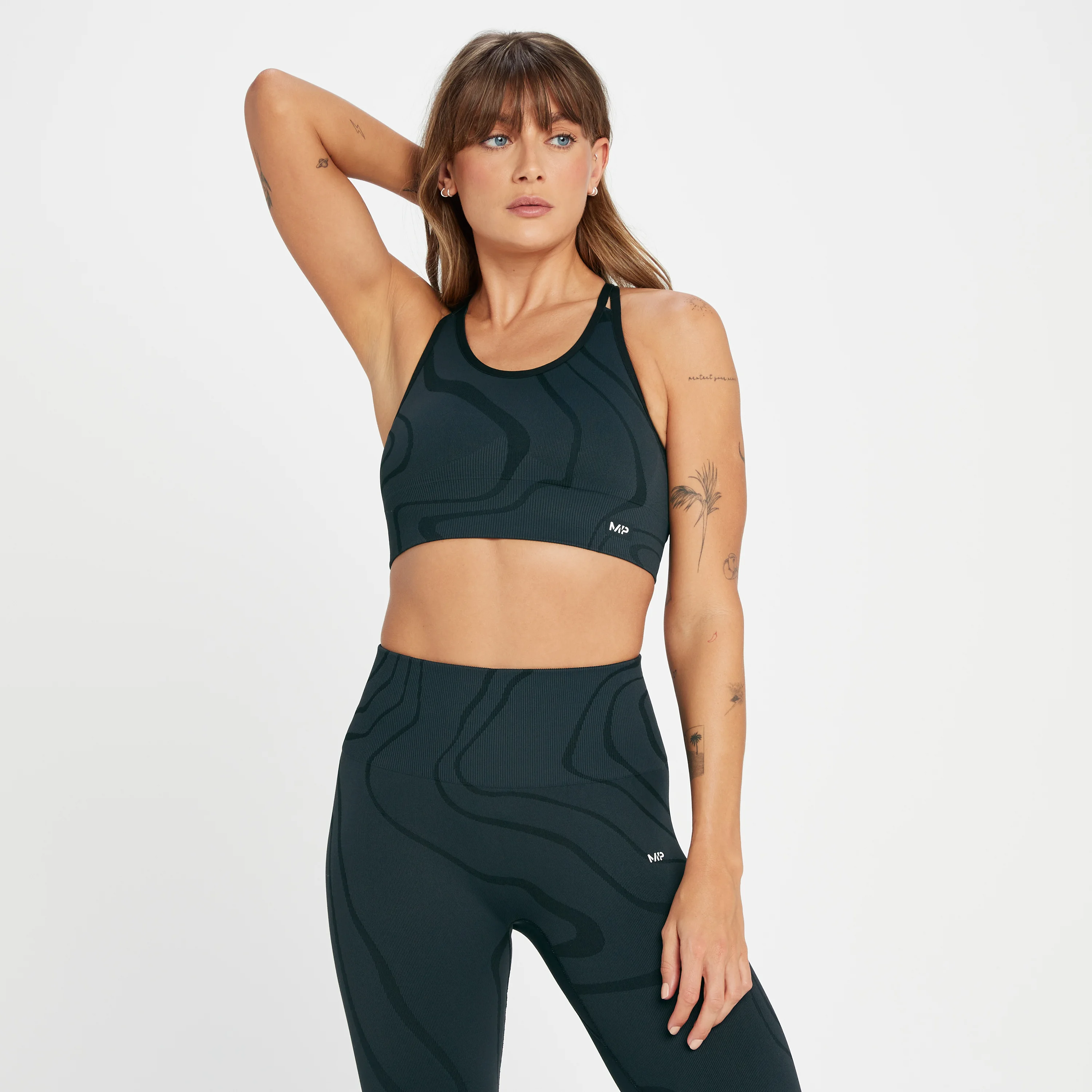 MP Women's Tempo Wave Seamless Sports Bra - Black - XXS Image 1
