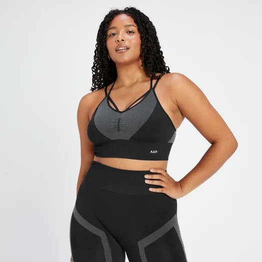 MP Women's Impact Scrunch Seamless Sports Bra - Black - XS