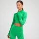 MP Women's Tempo Ultra Seamless Long Sleeve Crop 1/4 Zip - Bright Green