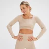 MP x Tatiana Seamless Long Sleeve Crop Top - Cream