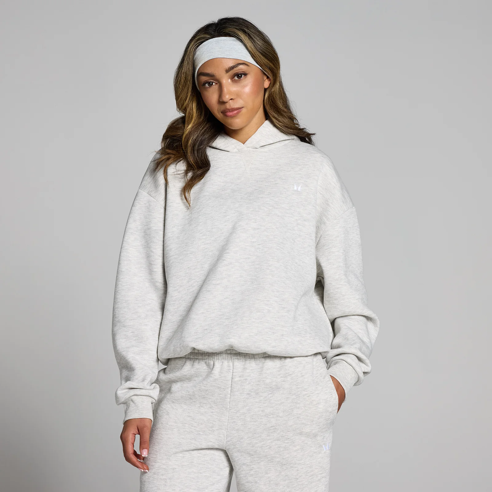 MP Women's Basics Oversized Hoodie - Light Grey Marl - XXS Image 1