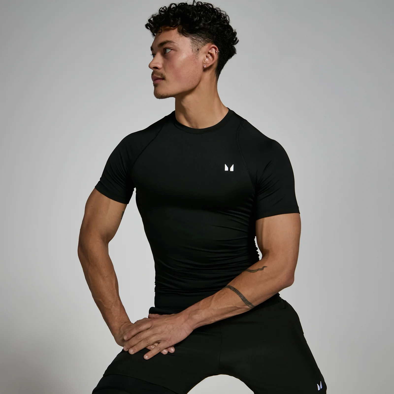 Men's Training Short Sleeve Compression T-Shirt - Black - XL Image 1