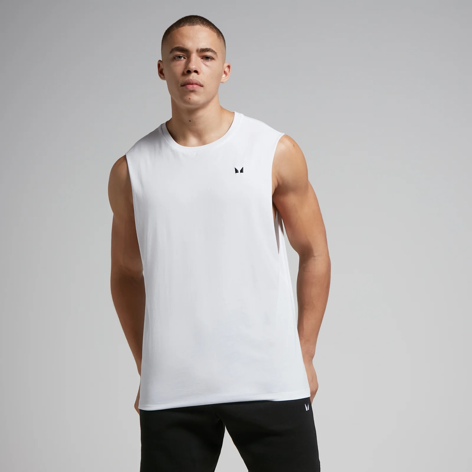 MP Men's Rest Day Drop Armhole Tank Top - White - S Image 1