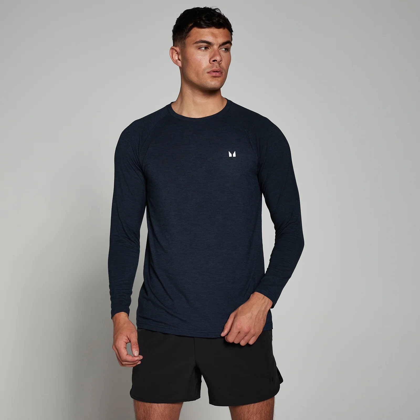 MP Men's Performance Long Sleeve Top - Navy Marl - XS Image 1
