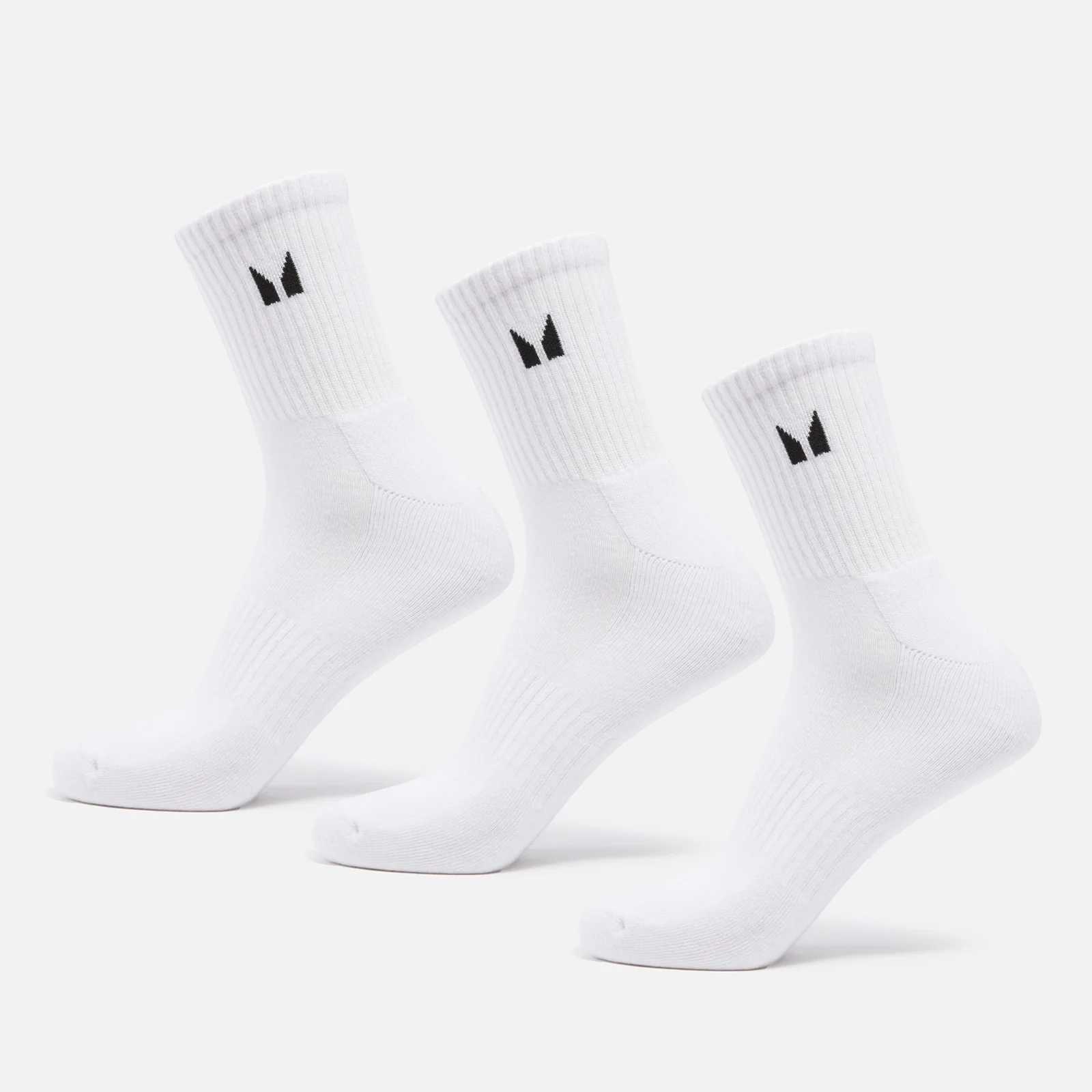 MP Unisex Crew Socks (3 Pack) - White - UK 6-8 Image 1
