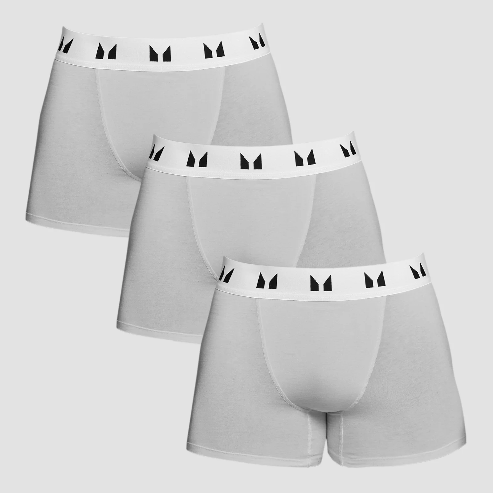 Men's Cotton Boxers (3 Pack) - Grey Marl/White - L Image 1