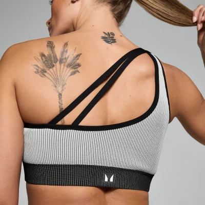 MP Women's Contrast Rib Seamless Bra - Black/Grey - S Image 6