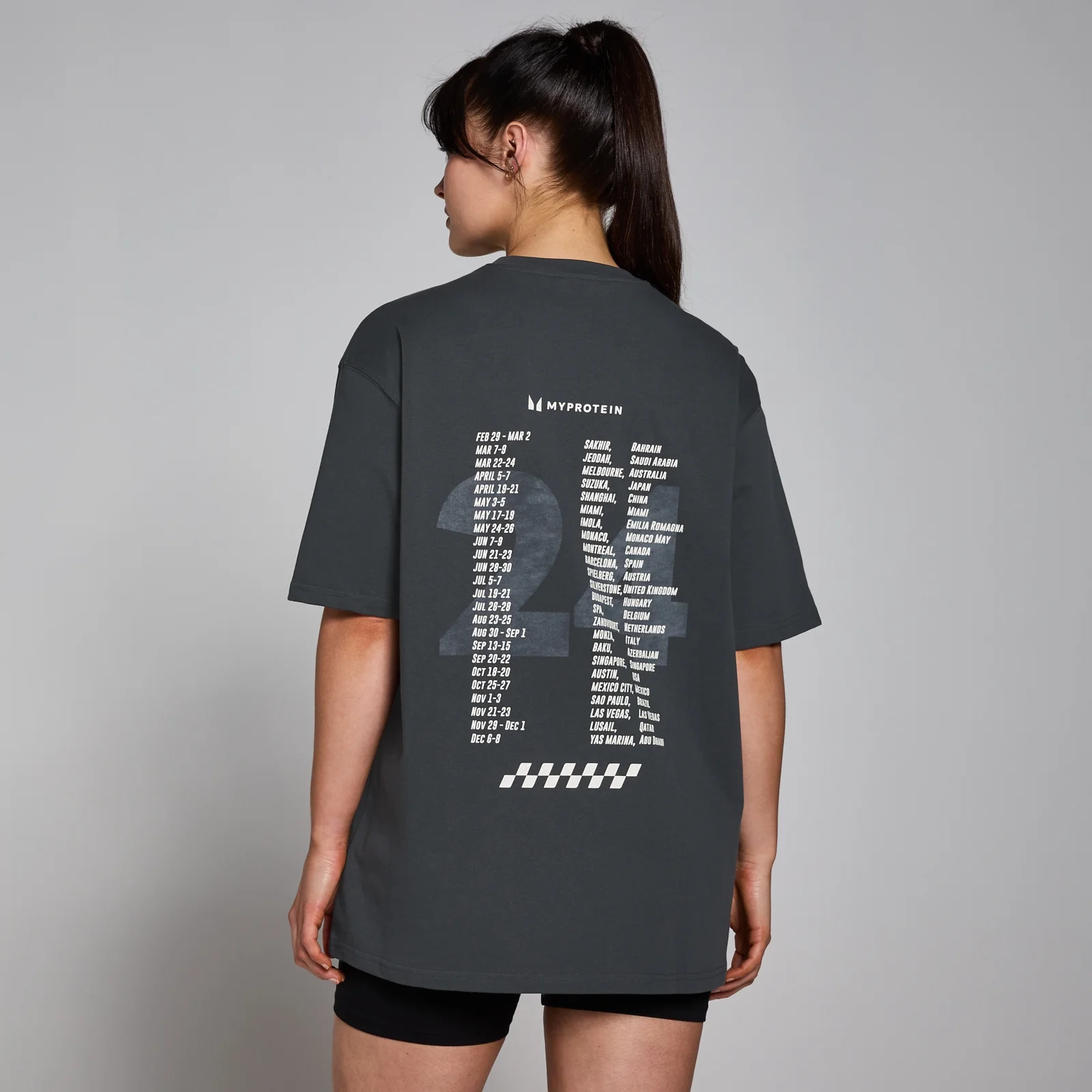 MP Women’s Race Day Graphic T-Shirt - Washed Black - XXS-XS Image 1