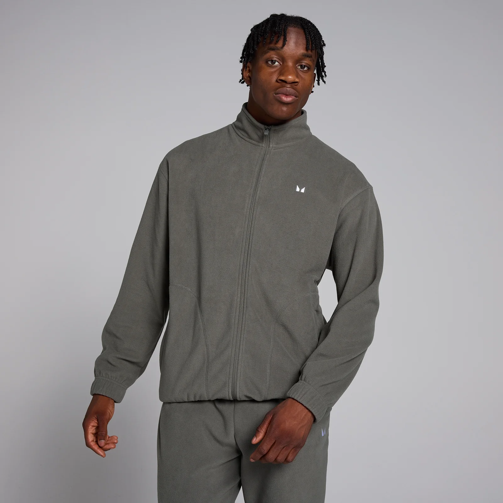 MP Men's Zip Through Fleece - Gun Metal - XXL Image 1