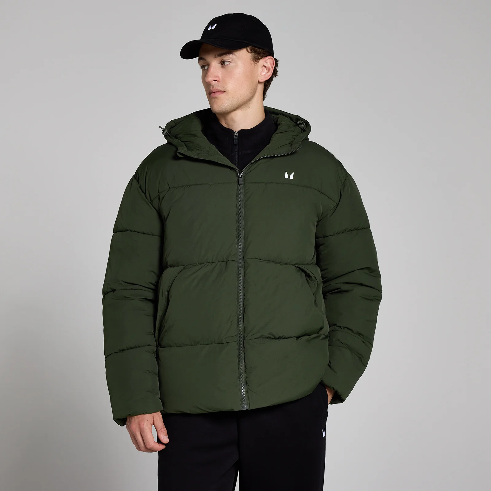 MP Men's Short Puffer - Forest Green - S Image 1