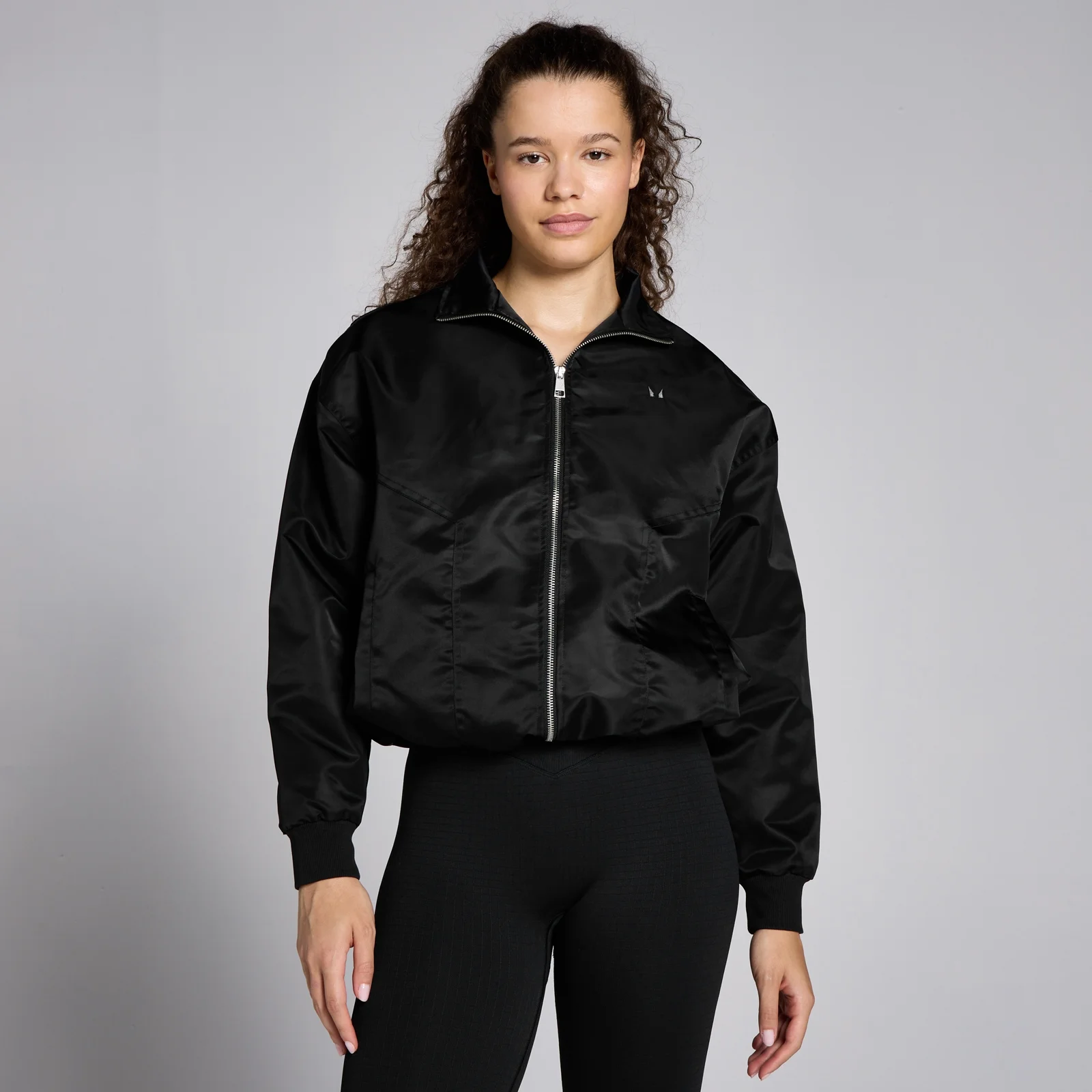 MP Women's Nylon Bomber Jacket - Black - L Image 1
