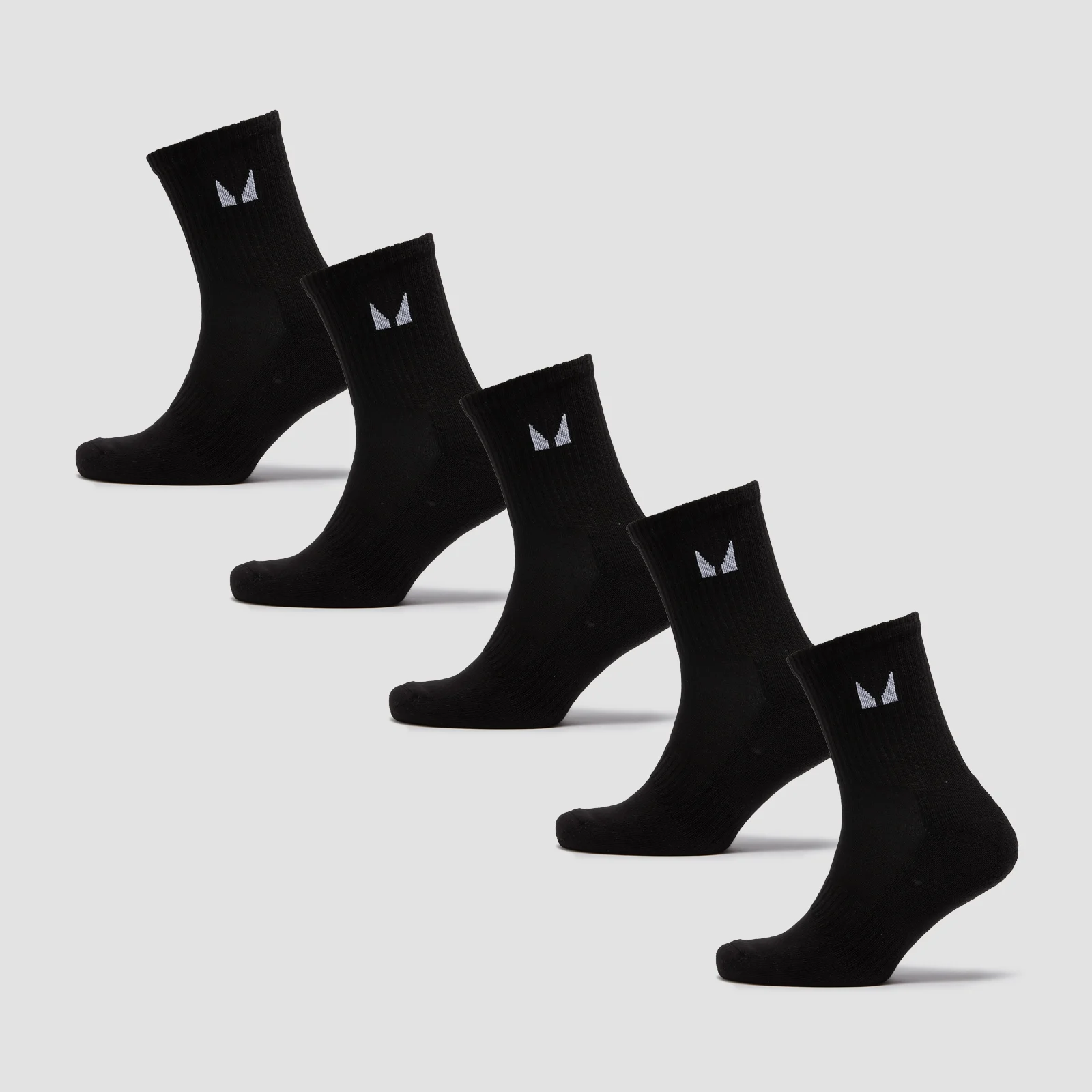 MP Unisex Crew Socks (5 Pack) - Black - UK 6-8 Image 1