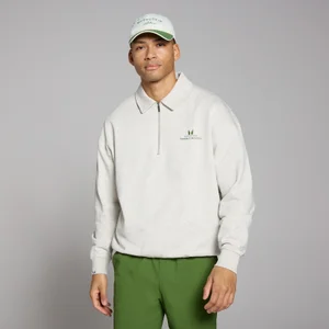 MP Men's Retro Collared 1/4 Zip - Grey Marl - Size XL