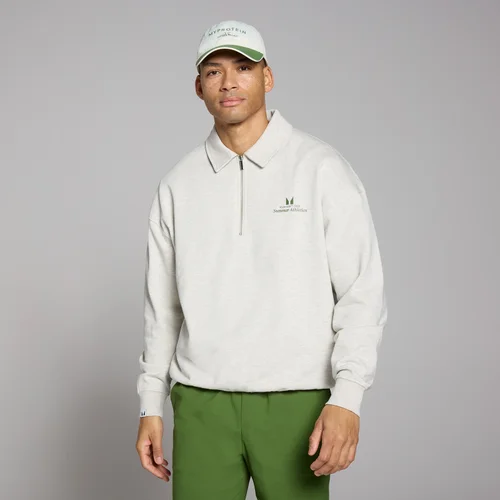 MP Men's Retro Collared 1/4 Zip - Grey Marl