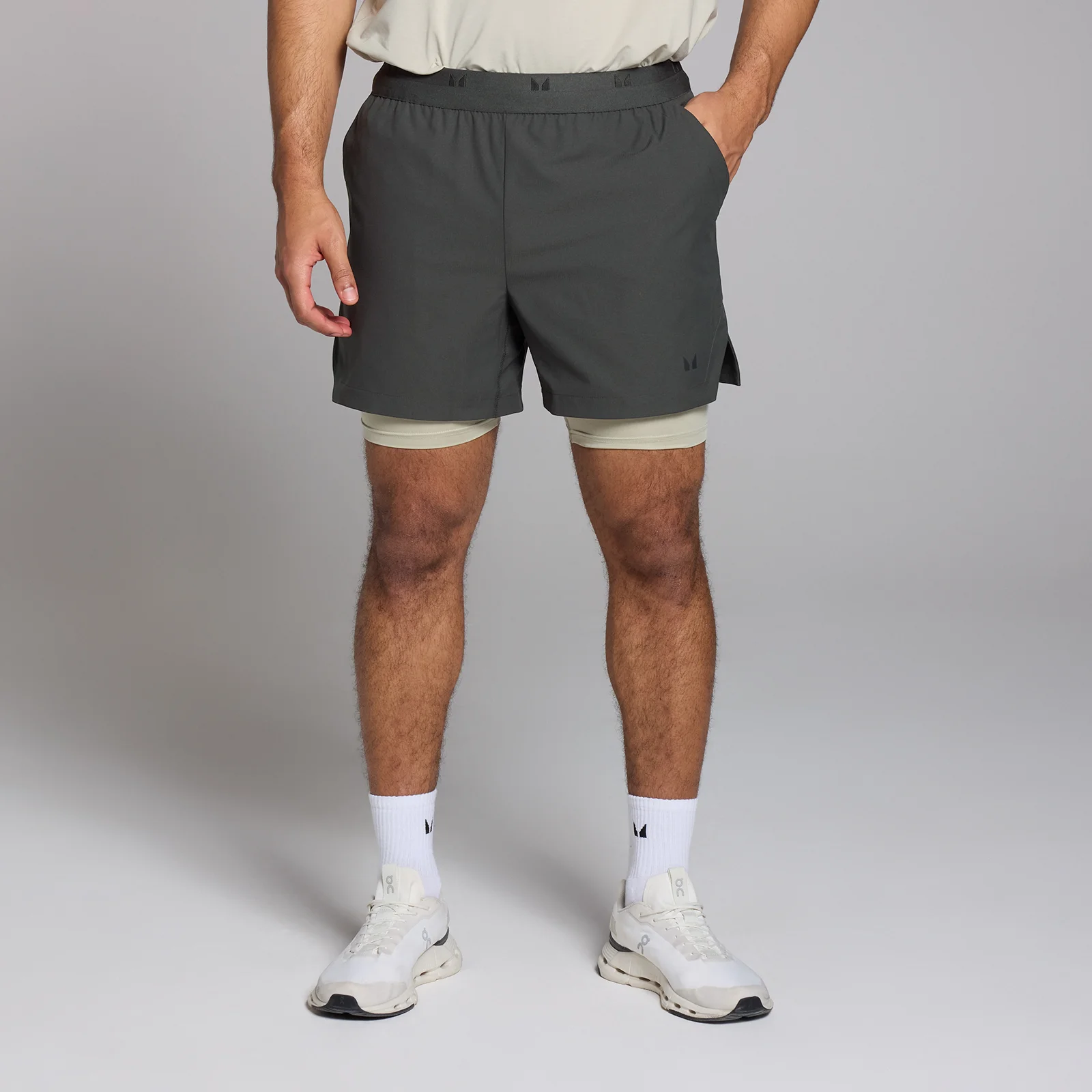 MP Men's Tempo 5" 2-in-1 Shorts - Washed Black - XS Image 1