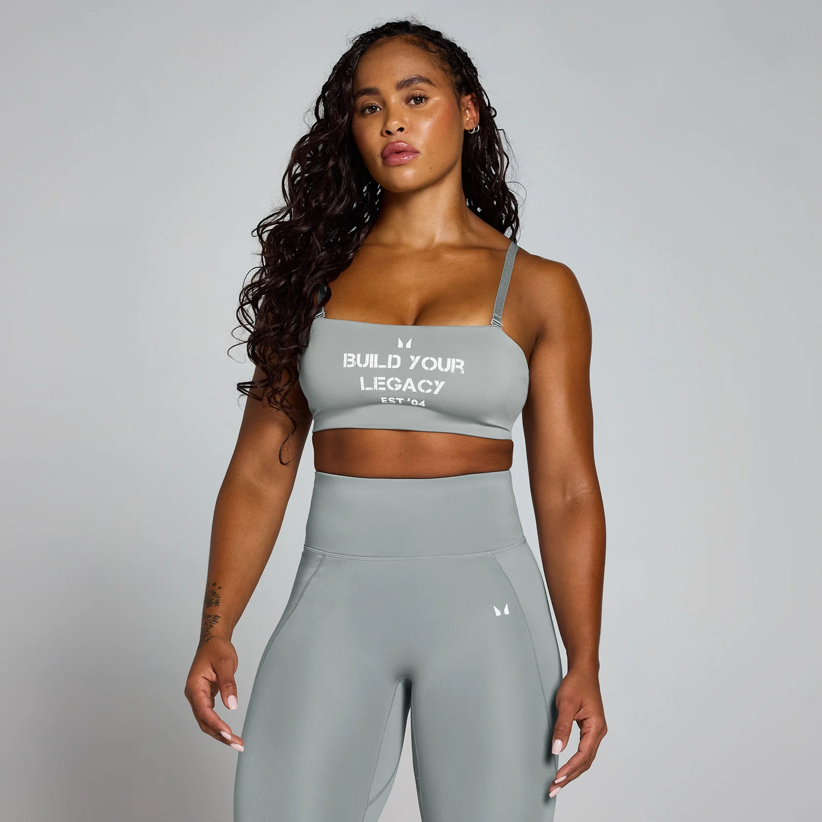 MP Women's Origin Graphic Training Sports Bra - Fossil Grey - S Image 1
