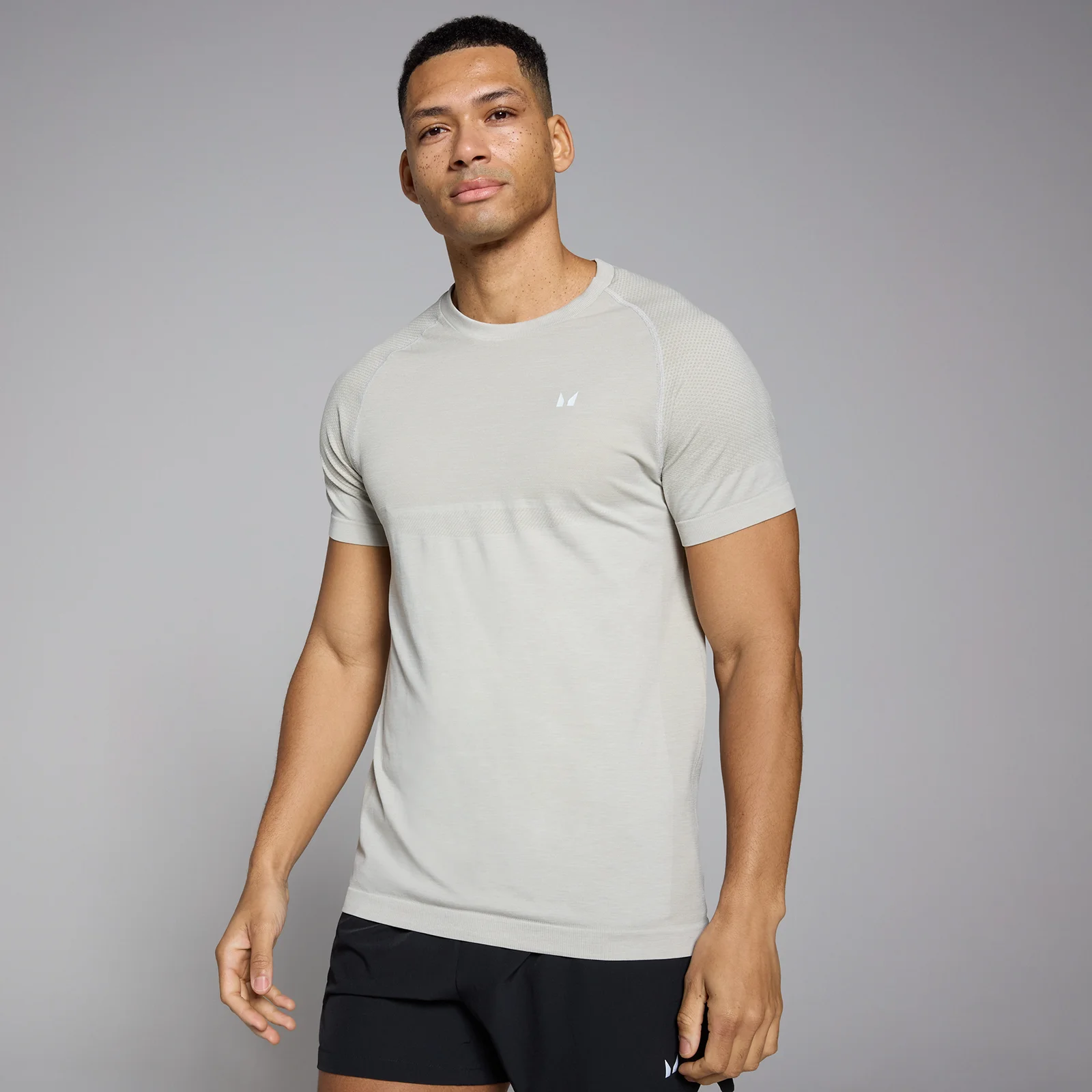 MP Men's Seamless Short Sleeve T-Shirt - Sky Grey Marl - XS Image 1