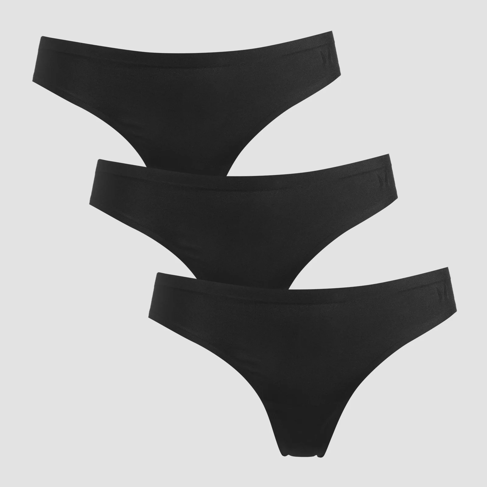 MP Women's Mid Rise No VPL Thong (3 Pack) - Black - M Image 1