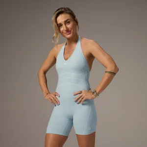 MP X Tatiana Contrast Halterneck Shorts All In One - Light Aqua - Size XS