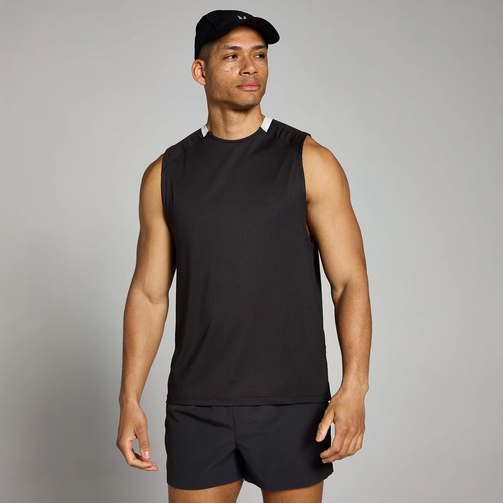 MP Men's Tempo Gridded Tank - Washed Black - XS Image 1