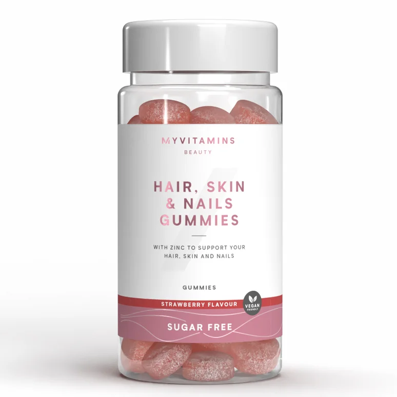 Sugar-Free Hair, Skin, & Nails Gummies - 60gummies - Sugar Free Strawberry