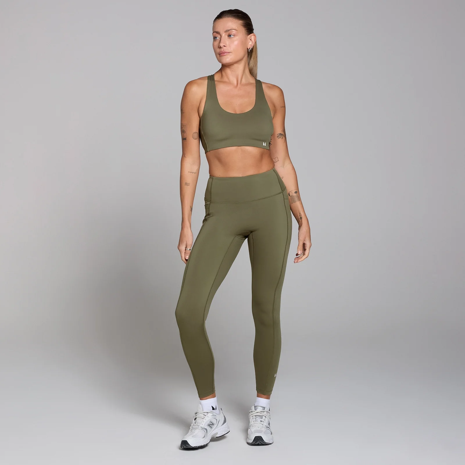 MP Women's Active Pocket Leggings Khaki Myprotein