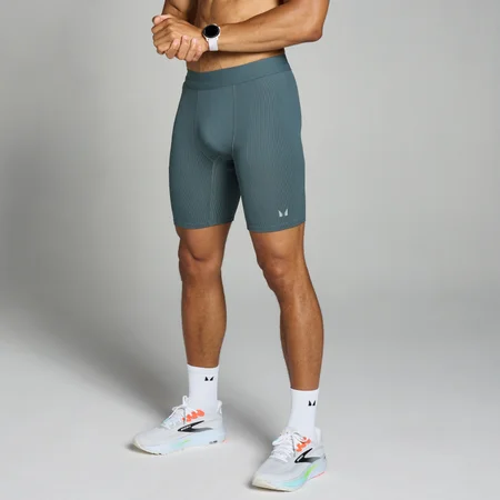 MP Men's Velocity Contrast Ribbed Baselayer Short - Dark Slate