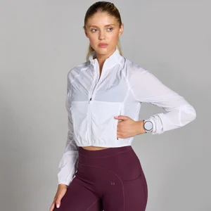 MP Women's Velocity Slim Fit Cropped Windbreaker - White - Size S