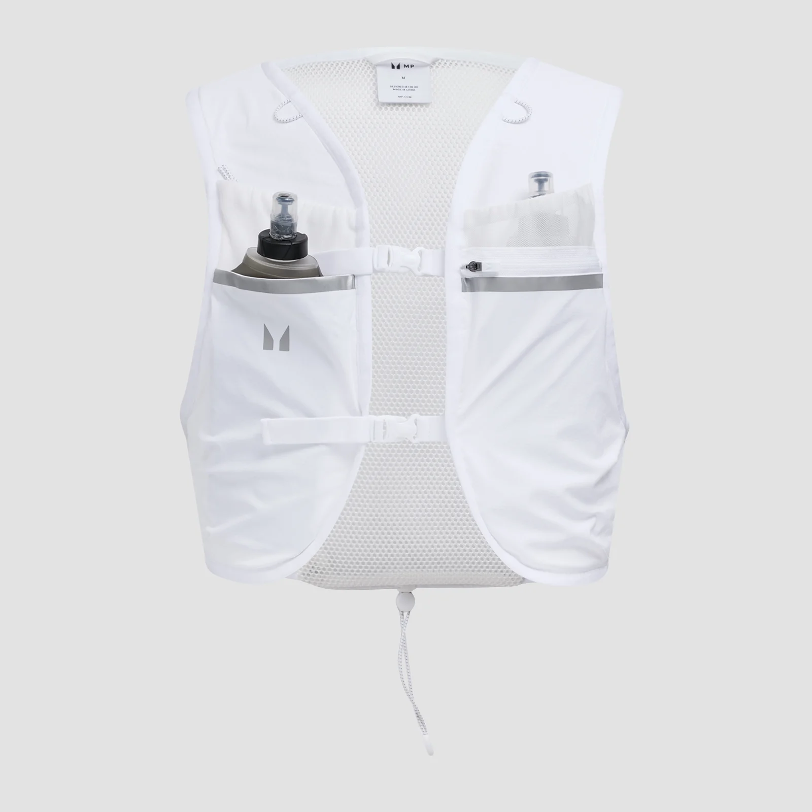 MP Unisex Hydration Vest & 2 Soft Running Bottles Bundle - White - S Image 1