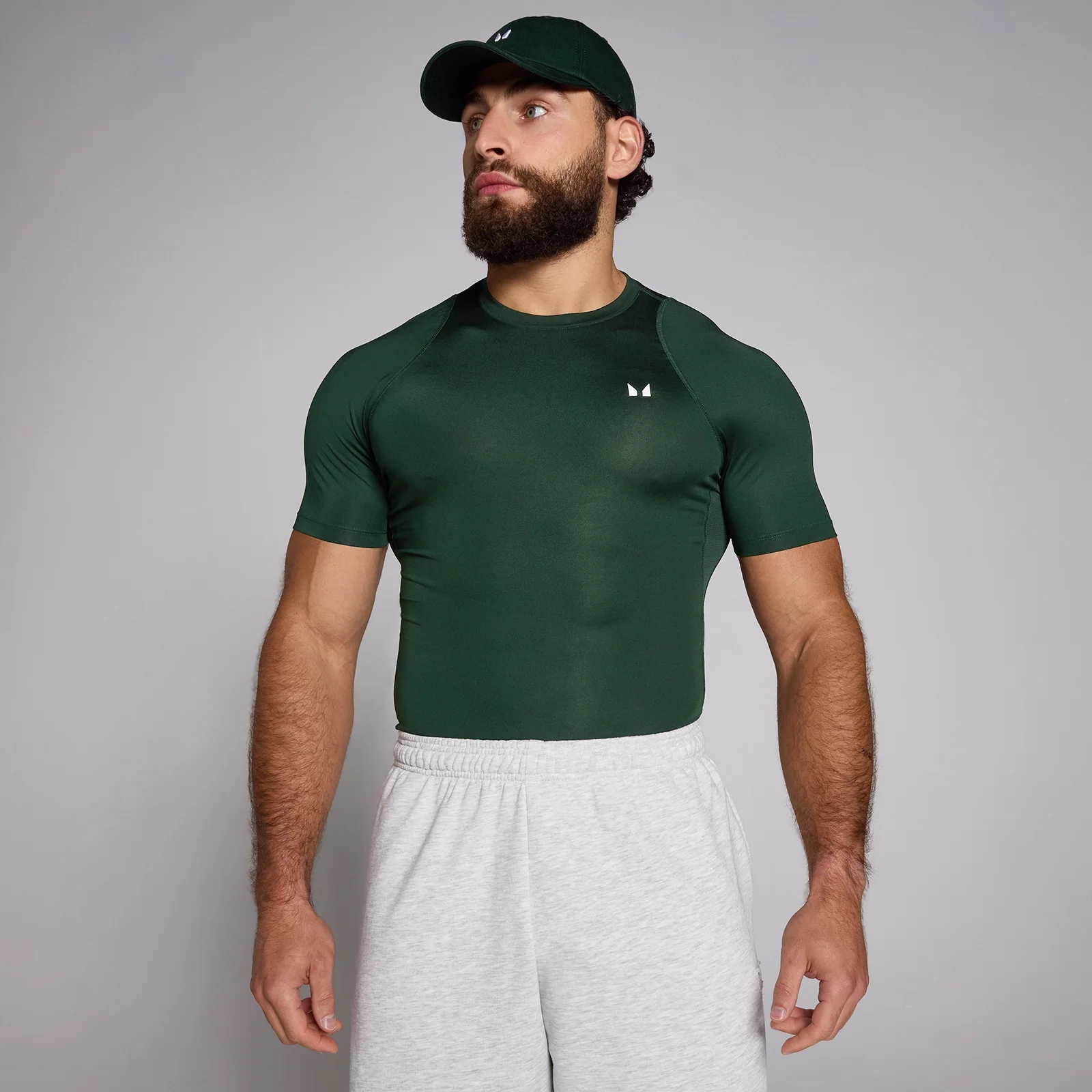 Men's Training Short Sleeve Compression T-Shirt - Dark Emerald - XXL Image 1